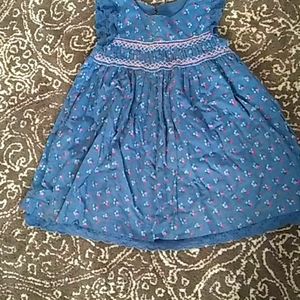 Mini Biden flower lined cotton dress 4-5